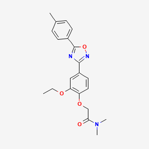molecular formula C21H23N3O4 B7689743 2-(2-ethoxy-4-(5-(p-tolyl)-1,2,4-oxadiazol-3-yl)phenoxy)-N,N-dimethylacetamide 