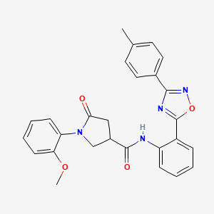 1-(2-methoxyphenyl)-5-oxo-N-(2-(3-(p-tolyl)-1,2,4-oxadiazol-5-yl)phenyl)pyrrolidine-3-carboxamide