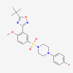 1-[3-(5-Tert-butyl-1,2,4-oxadiazol-3-YL)-4-methoxybenzenesulfonyl]-4-(4-fluorophenyl)piperazine