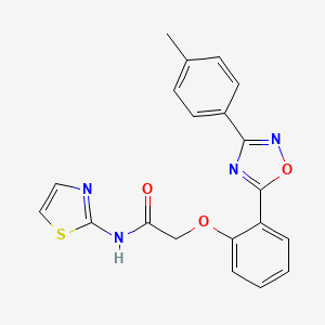 molecular formula C20H16N4O3S B7689796 N-(thiazol-2-yl)-2-(2-(3-(p-tolyl)-1,2,4-oxadiazol-5-yl)phenoxy)acetamide 