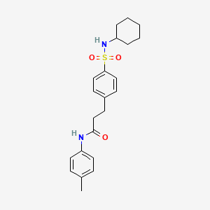 molecular formula C22H28N2O3S B7689811 3-(4-(N-cyclohexylsulfamoyl)phenyl)-N-(p-tolyl)propanamide 