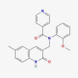 molecular formula C24H21N3O3 B7689816 N-((2-hydroxy-6-methylquinolin-3-yl)methyl)-N-(2-methoxyphenyl)isonicotinamide 
