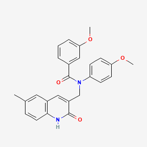 N-((2-hydroxy-6-methylquinolin-3-yl)methyl)-3-methoxy-N-(4-methoxyphenyl)benzamide