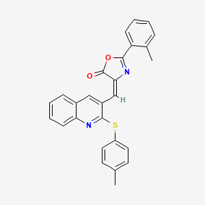 (E)-2-(o-tolyl)-4-((2-(p-tolylthio)quinolin-3-yl)methylene)oxazol-5(4H)-one