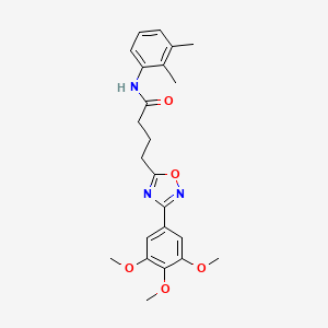 molecular formula C23H27N3O5 B7689874 N-(2,3-dimethylphenyl)-4-(3-(3,4,5-trimethoxyphenyl)-1,2,4-oxadiazol-5-yl)butanamide 