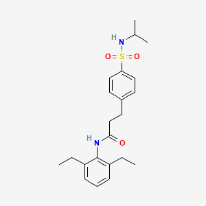 molecular formula C22H30N2O3S B7689879 N-(2,6-diethylphenyl)-3-(4-(N-isopropylsulfamoyl)phenyl)propanamide 