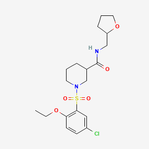 molecular formula C19H27ClN2O5S B7689891 1-(5-chloro-2-ethoxybenzenesulfonyl)-N-(2-methyl-3-nitrophenyl)piperidine-3-carboxamide 