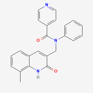 molecular formula C23H19N3O2 B7689896 N-((2-hydroxy-8-methylquinolin-3-yl)methyl)-N-phenylisonicotinamide 