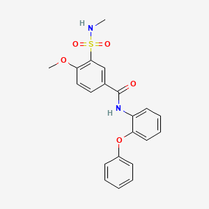 molecular formula C21H20N2O5S B7689905 4-methoxy-3-(N-methylsulfamoyl)-N-(2-phenoxyphenyl)benzamide 