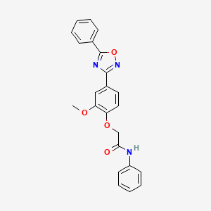 molecular formula C23H19N3O4 B7689912 2-(2-methoxy-4-(5-phenyl-1,2,4-oxadiazol-3-yl)phenoxy)-N-phenylacetamide 