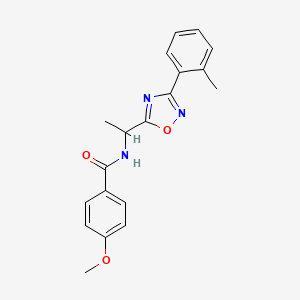 4-methoxy-N-[1-[3-(2-methylphenyl)-1,2,4-oxadiazol-5-yl]ethyl]benzamide