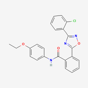 molecular formula C23H18ClN3O3 B7689926 2-(3-(2-chlorophenyl)-1,2,4-oxadiazol-5-yl)-N-(4-ethoxyphenyl)benzamide 