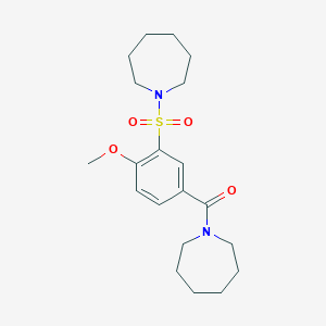 molecular formula C20H30N2O4S B7689931 azepan-1-yl(3-(azepan-1-ylsulfonyl)-4-methoxyphenyl)methanone 