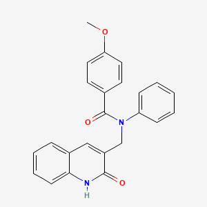 molecular formula C24H20N2O3 B7689940 N-((2-hydroxyquinolin-3-yl)methyl)-4-methoxy-N-phenylbenzamide 