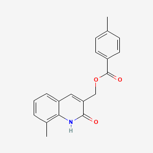 molecular formula C19H17NO3 B7689954 (2-hydroxy-8-methylquinolin-3-yl)methyl 4-methylbenzoate 