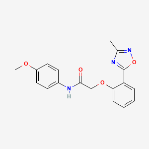 molecular formula C18H17N3O4 B7689963 N-(4-methoxyphenyl)-2-[2-(3-methyl-1,2,4-oxadiazol-5-yl)phenoxy]acetamide 