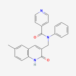 molecular formula C23H19N3O2 B7689974 N-((2-hydroxy-6-methylquinolin-3-yl)methyl)-N-phenylisonicotinamide 