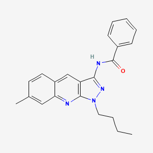 molecular formula C22H22N4O B7689978 N-(1-butyl-7-methyl-1H-pyrazolo[3,4-b]quinolin-3-yl)benzamide 