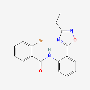 molecular formula C17H14BrN3O2 B7689989 2-bromo-N-[2-(3-ethyl-1,2,4-oxadiazol-5-yl)phenyl]benzamide 