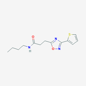 molecular formula C13H17N3O2S B7690005 N-butyl-3-[3-(thiophen-2-yl)-1,2,4-oxadiazol-5-yl]propanamide 