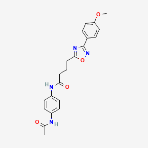 molecular formula C21H22N4O4 B7690009 N-(4-acetamidophenyl)-4-(3-(4-methoxyphenyl)-1,2,4-oxadiazol-5-yl)butanamide 