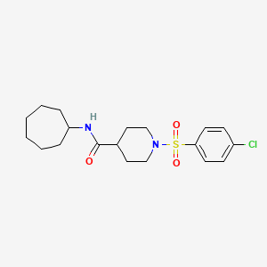 molecular formula C19H27ClN2O3S B7690015 1-(4-chlorobenzenesulfonyl)-N-[2-(phenylsulfanyl)phenyl]piperidine-4-carboxamide 