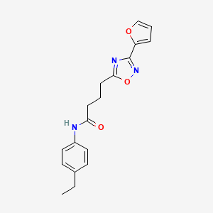 molecular formula C18H19N3O3 B7690024 N-(4-ethylphenyl)-4-(3-(furan-2-yl)-1,2,4-oxadiazol-5-yl)butanamide 
