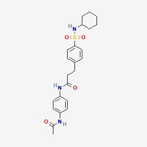 N-(4-acetamidophenyl)-3-(4-(N-cyclohexylsulfamoyl)phenyl)propanamide