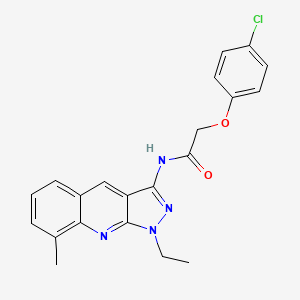 2-(4-chlorophenoxy)-N-(1-ethyl-8-methyl-1H-pyrazolo[3,4-b]quinolin-3-yl)acetamide