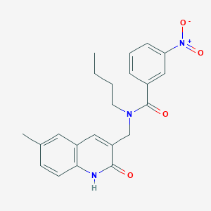 N-butyl-N-((2-hydroxy-6-methylquinolin-3-yl)methyl)-3-nitrobenzamide