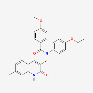 molecular formula C27H26N2O4 B7690086 N-(4-ethoxyphenyl)-N-((2-hydroxy-7-methylquinolin-3-yl)methyl)-4-methoxybenzamide 