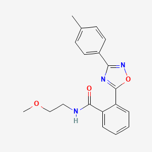 molecular formula C19H19N3O3 B7690113 N-(2-methoxyethyl)-2-(3-(p-tolyl)-1,2,4-oxadiazol-5-yl)benzamide 