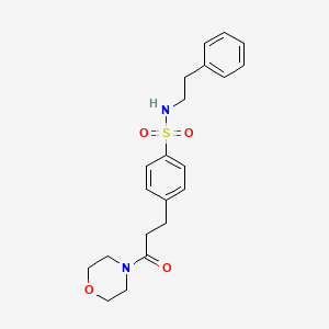 molecular formula C21H26N2O4S B7690126 4-(3-morpholino-3-oxopropyl)-N-phenethylbenzenesulfonamide 