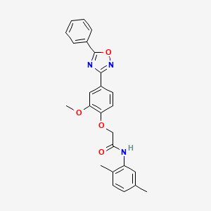 molecular formula C25H23N3O4 B7690139 N-(2,5-dimethylphenyl)-2-(2-methoxy-4-(5-phenyl-1,2,4-oxadiazol-3-yl)phenoxy)acetamide 