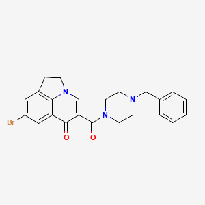 molecular formula C23H22BrN3O2 B7690165 5-(4-benzylpiperazine-1-carbonyl)-8-bromo-1H-pyrrolo[3,2,1-ij]quinolin-6(2H)-one 