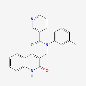 molecular formula C23H19N3O2 B7690166 N-((2-hydroxyquinolin-3-yl)methyl)-N-(m-tolyl)nicotinamide 