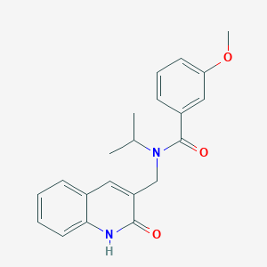 molecular formula C21H22N2O3 B7690174 N-((2-hydroxyquinolin-3-yl)methyl)-N-isopropyl-3-methoxybenzamide 