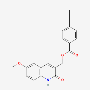 molecular formula C22H23NO4 B7690188 (2-hydroxy-6-methoxyquinolin-3-yl)methyl 4-(tert-butyl)benzoate 