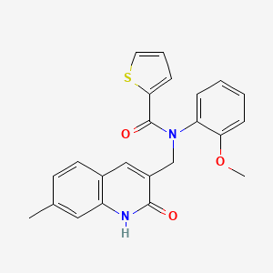 molecular formula C23H20N2O3S B7690194 N-((2-hydroxy-7-methylquinolin-3-yl)methyl)-N-(2-methoxyphenyl)thiophene-2-carboxamide 