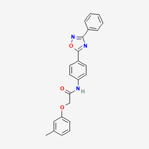 molecular formula C23H19N3O3 B7690198 N-(4-(3-phenyl-1,2,4-oxadiazol-5-yl)phenyl)-2-(m-tolyloxy)acetamide 