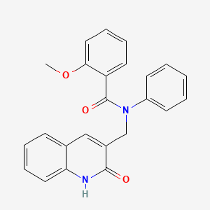 molecular formula C24H20N2O3 B7690205 N-((2-hydroxyquinolin-3-yl)methyl)-2-methoxy-N-phenylbenzamide 