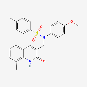 molecular formula C25H24N2O4S B7690211 N-((2-hydroxy-8-methylquinolin-3-yl)methyl)-N-(4-methoxyphenyl)-4-methylbenzenesulfonamide 