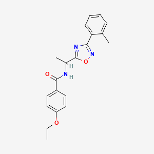 molecular formula C20H21N3O3 B7690223 4-ethoxy-N-(1-(3-(o-tolyl)-1,2,4-oxadiazol-5-yl)ethyl)benzamide 