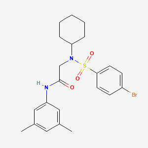 molecular formula C22H27BrN2O3S B7690229 2-(N-cyclohexyl4-bromobenzenesulfonamido)-N-(3-hydroxypropyl)acetamide 