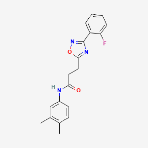 molecular formula C19H18FN3O2 B7690233 N-(3,4-dimethylphenyl)-3-(3-(2-fluorophenyl)-1,2,4-oxadiazol-5-yl)propanamide 