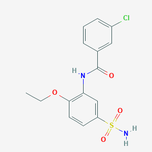 molecular formula C15H15ClN2O4S B7690237 3-chloro-N-(2-ethoxy-5-sulfamoylphenyl)benzamide CAS No. 928725-52-4