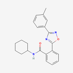 molecular formula C22H23N3O2 B7690242 N-cyclohexyl-2-(3-(m-tolyl)-1,2,4-oxadiazol-5-yl)benzamide 