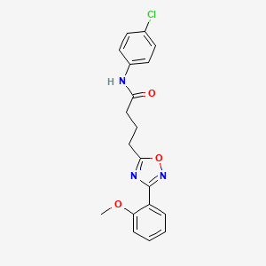 molecular formula C19H18ClN3O3 B7690259 N-(4-chlorophenyl)-4-(3-(2-methoxyphenyl)-1,2,4-oxadiazol-5-yl)butanamide 