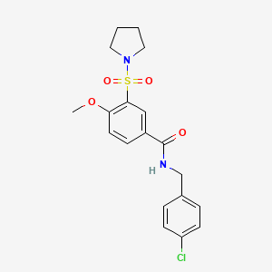 molecular formula C19H21ClN2O4S B7690266 4-methoxy-N-[(oxolan-2-yl)methyl]-3-(pyrrolidine-1-sulfonyl)benzamide 