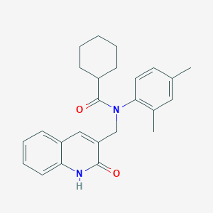 molecular formula C25H28N2O2 B7690284 N-(2,4-dimethylphenyl)-N-((2-hydroxyquinolin-3-yl)methyl)cyclohexanecarboxamide 